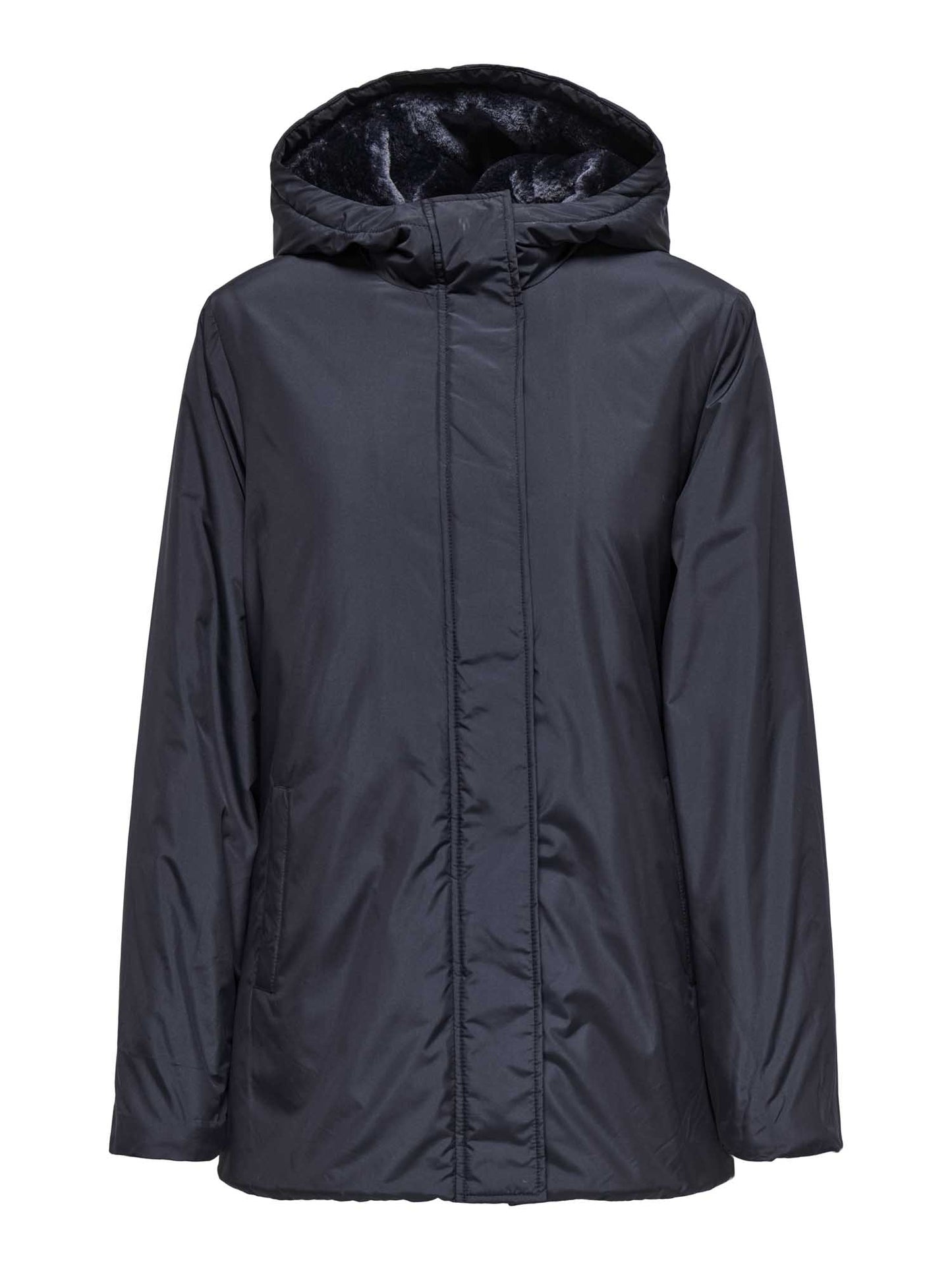 PARKA CON CAPPUCCIO  CANDRA ONLY A DONNA BLU