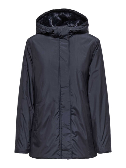 PARKA CON CAPPUCCIO  CANDRA ONLY A DONNA BLU