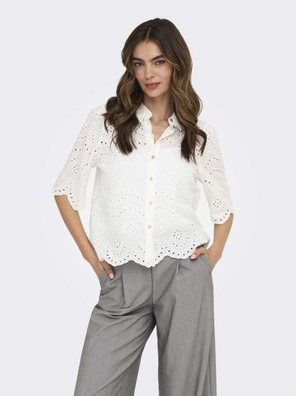 Camicia donna Only Valais in colore crema