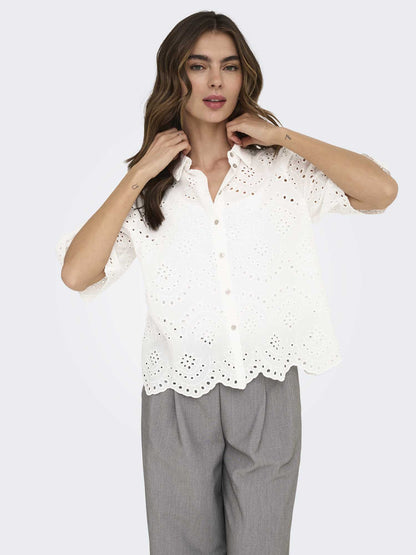 Camicia donna Only Valais in colore crema