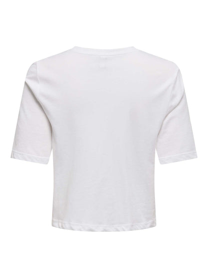 T-SHIRT CROP JONI CON FIOCCHI ONLY DA RAGAZZA BIANCO