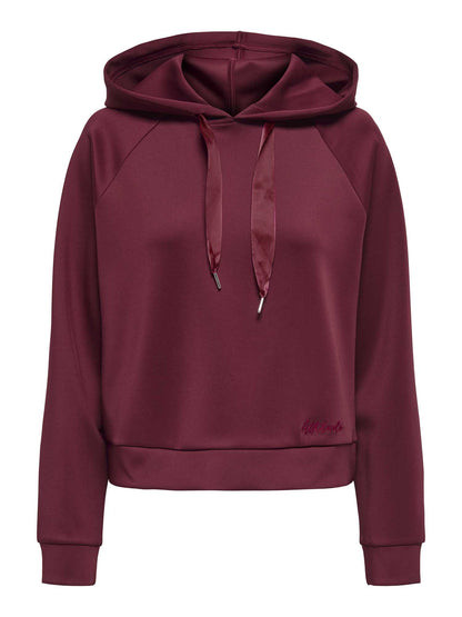 FELPA CON CAPPUCCIO ONLY DA RAGAZZA BORDEAUX