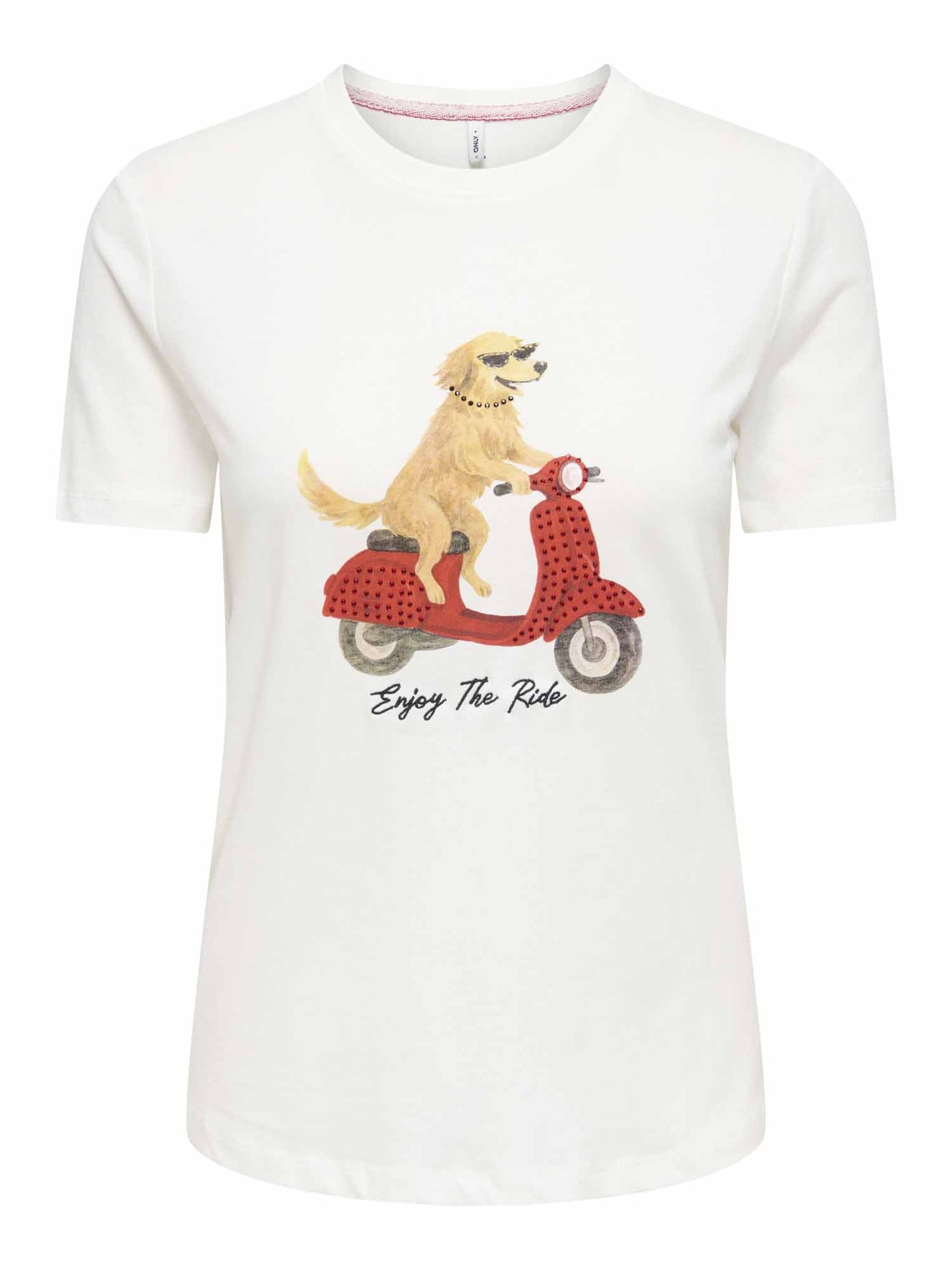 Only Baria, t-shirt da donna panna