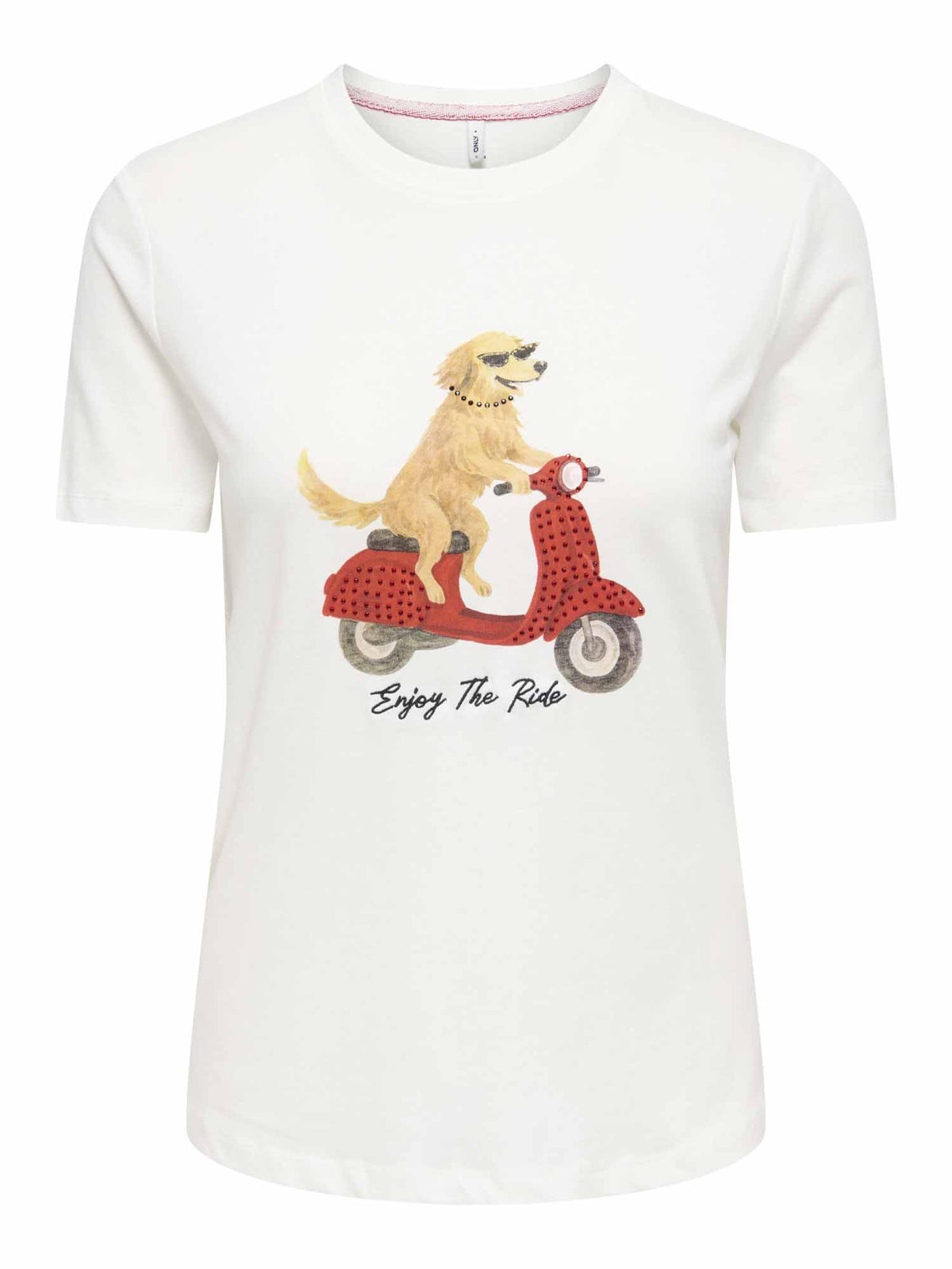 Only baria t-shirt da donna panna