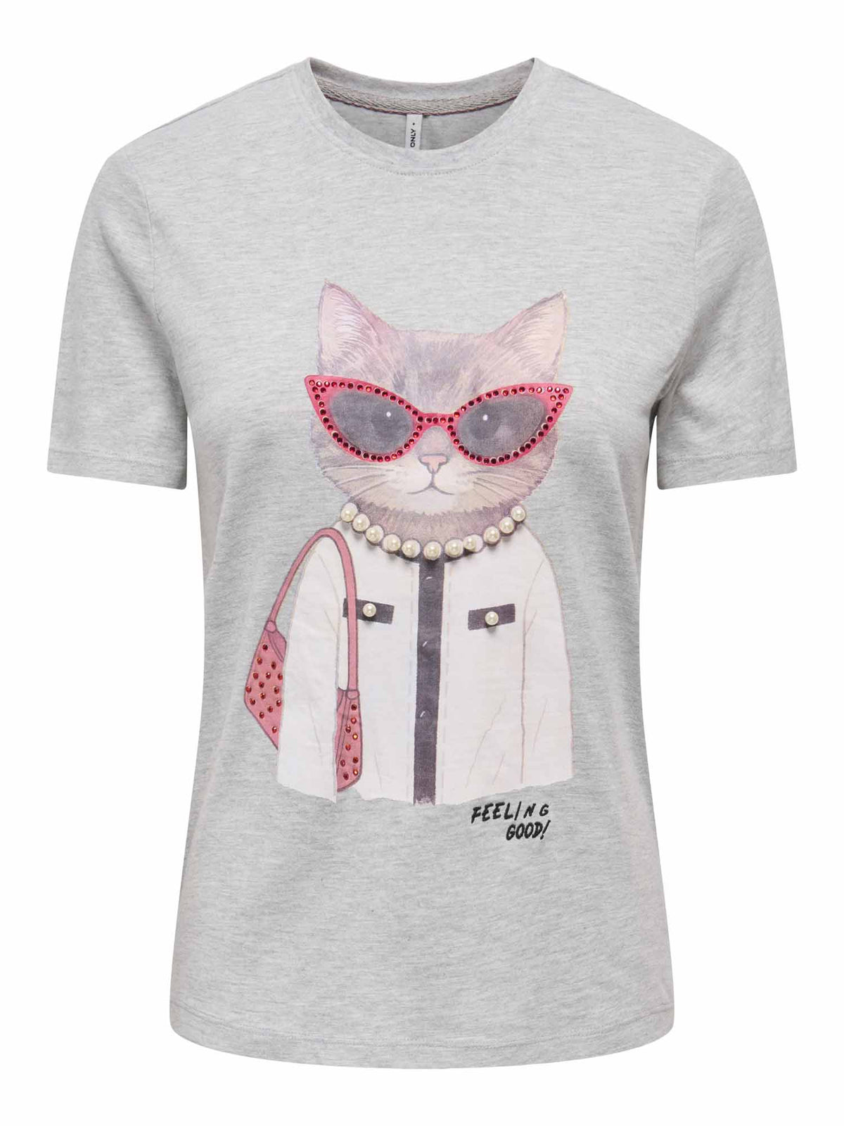 Only baria t-shirt da donna grigio