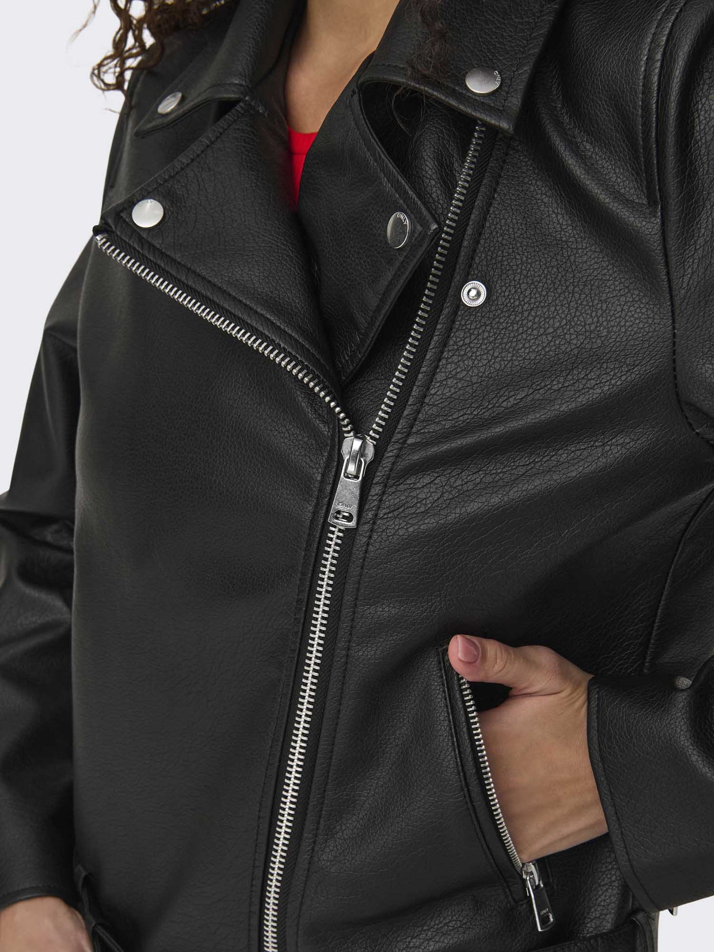 Giubbotto biker Only Onlmille in ecopelle nero da donna