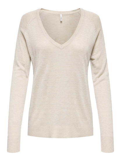 Only Vienna, maglia leggera da donna in cotone beige