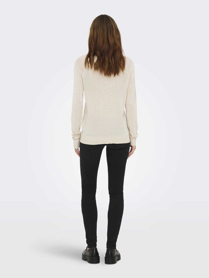 Only Vienna, maglia leggera da donna in cotone beige
