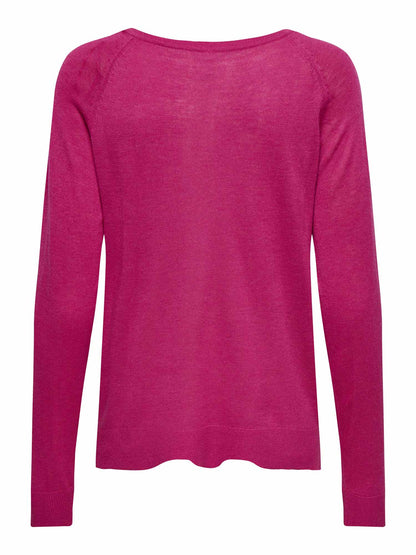 Only maglia donna in morbido tessuto fucsia per look casual