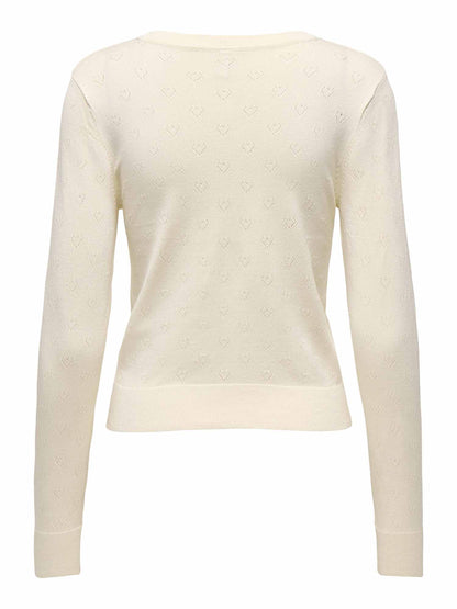 Cardigan donna Only Onlmeddi panna con scollo a V