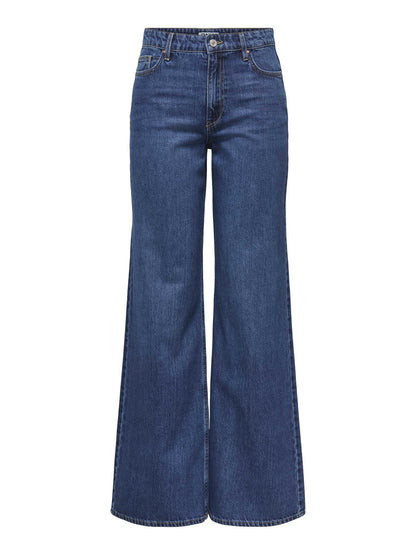 Only Madisson, jeans wide leg dark da donna in cotone