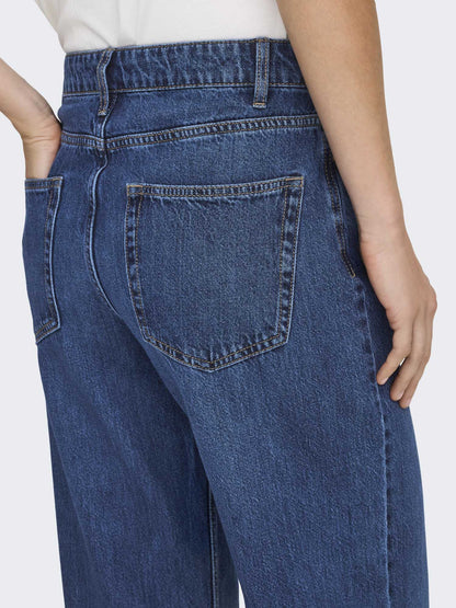 Only Madisson, jeans wide leg dark da donna in cotone