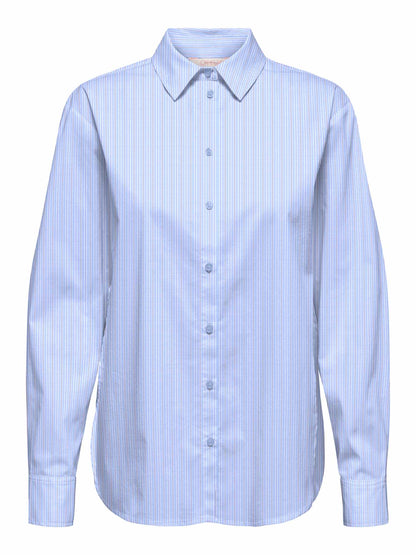 Camicia Only Bersa a righe blu da donna in cotone