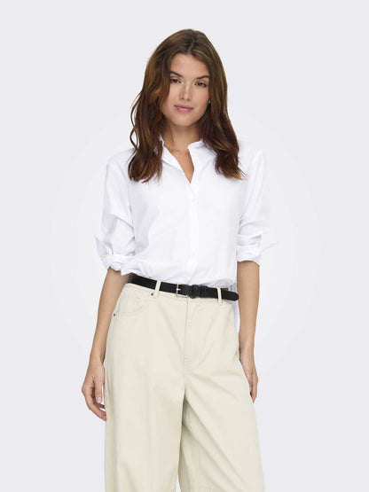 Camicia Only Bersa da donna bianca con dettagli a spacco
