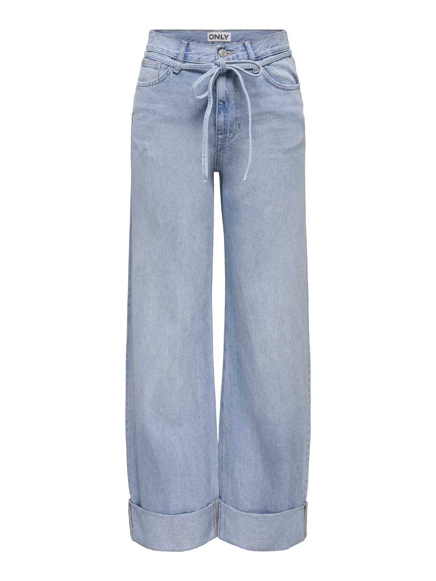 Jeans Only Onlbroome unisex adulto in denim chiaro a vita alta con cintura