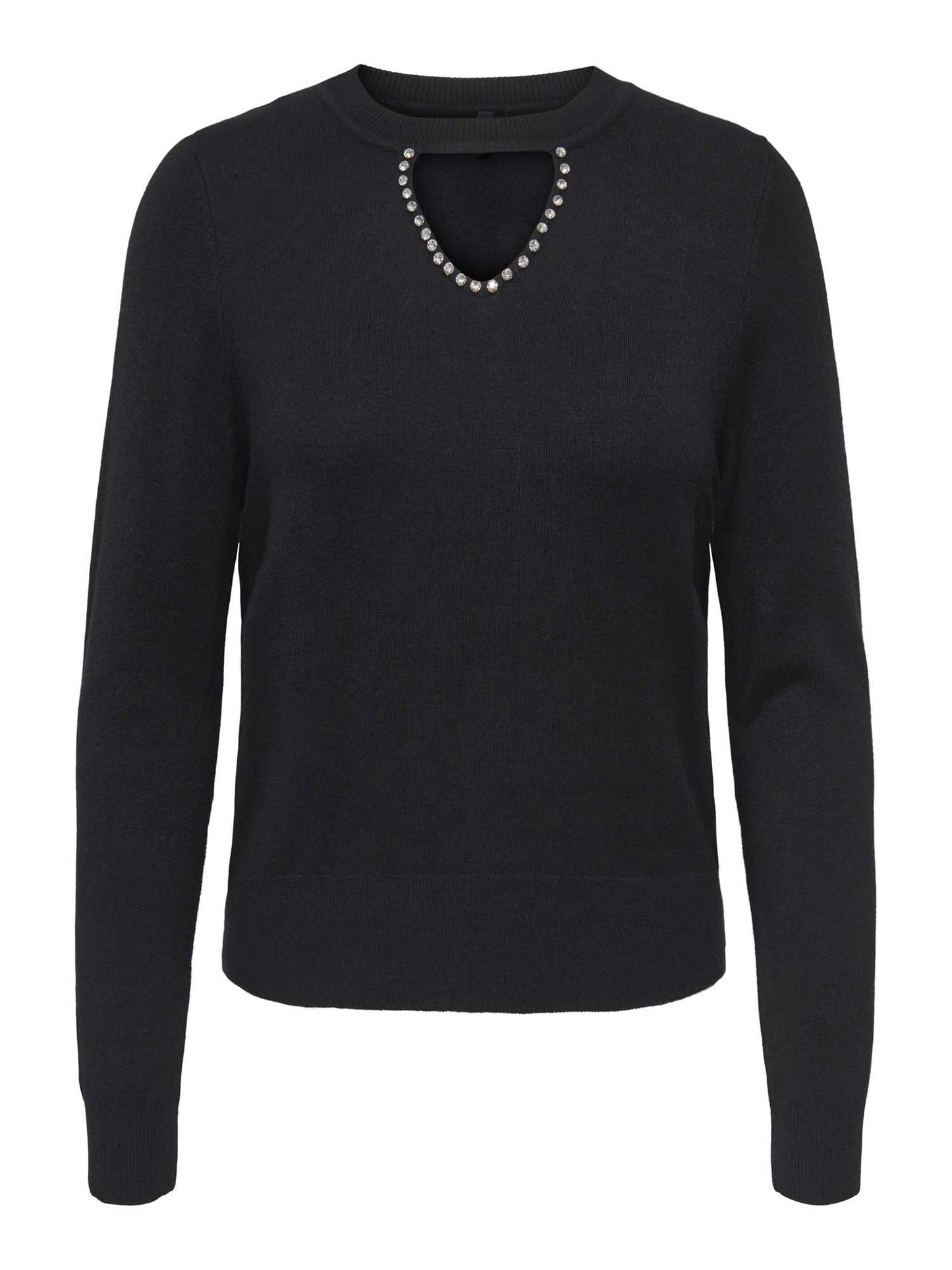 Only Onlvenice Life, maglia nera da donna con dettagli brillanti