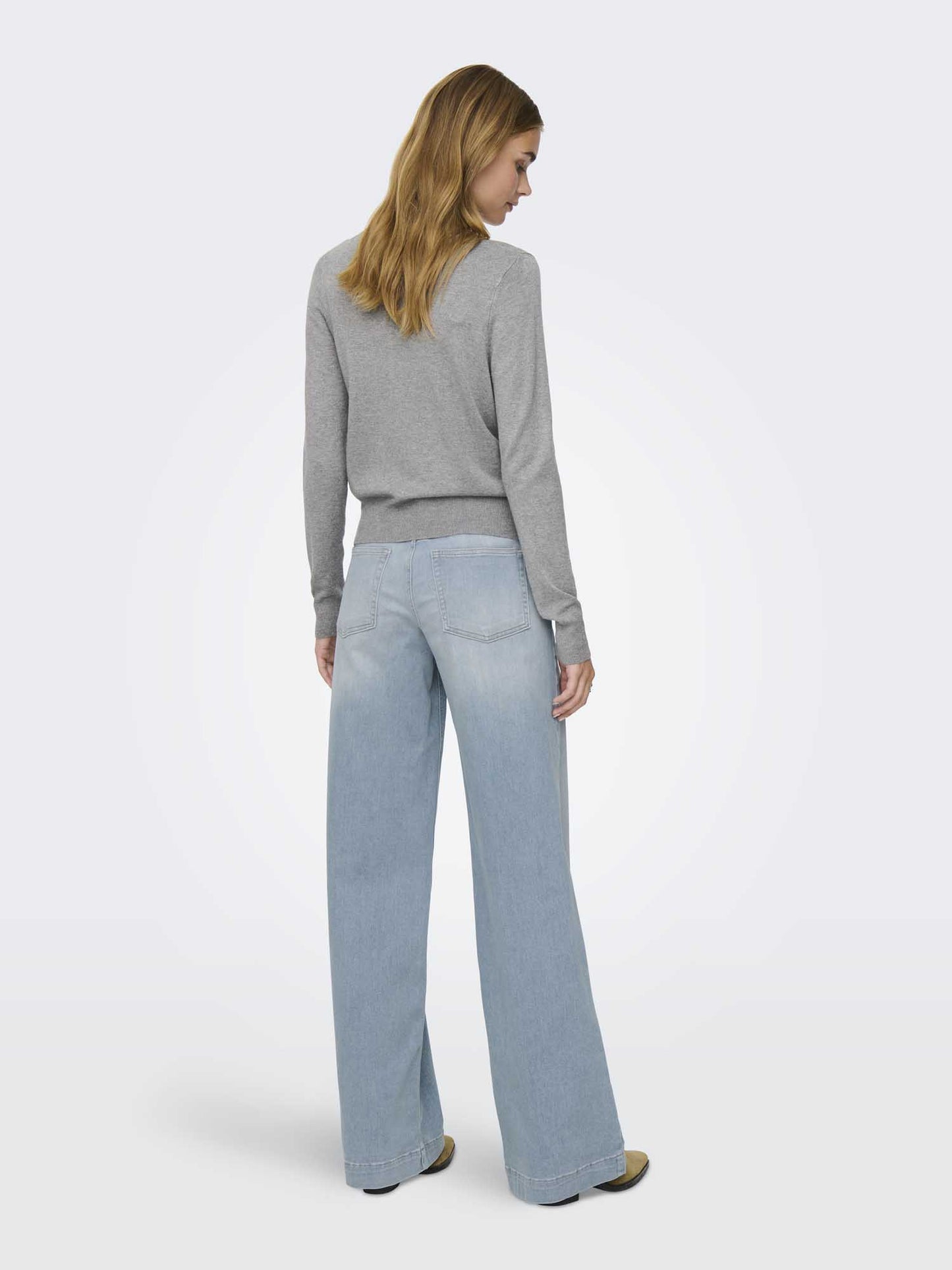 Pantaloni casual grigi da donna con vestibilità dritta