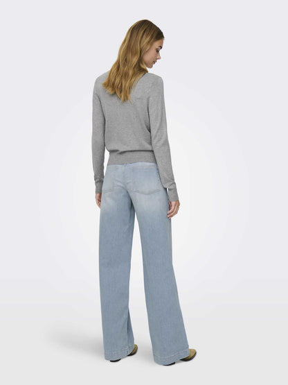 Pantaloni casual grigi da donna con vestibilità dritta