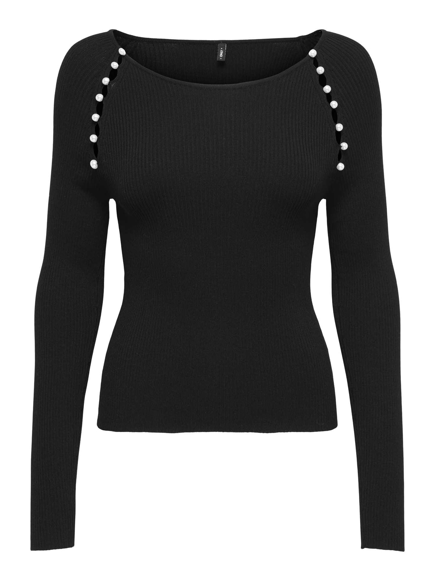 Maglia da donna Only Onlmeddi con collo ampio nera