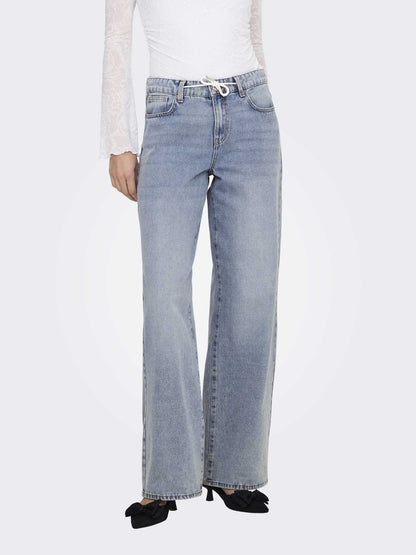 Jeans Only Bliss wide leg a vita media da donna in denim chiaro