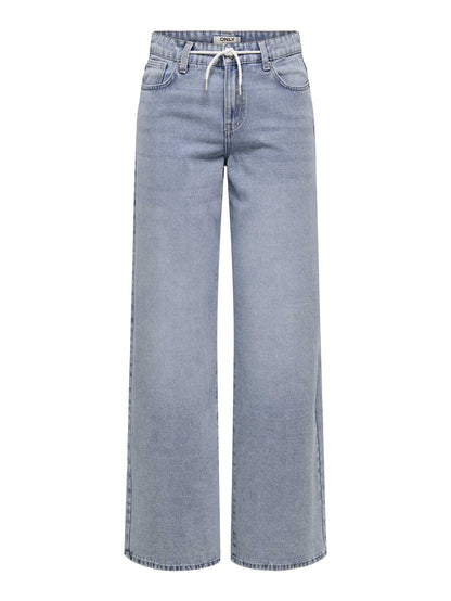 Jeans Only Bliss wide leg a vita media da donna in denim chiaro