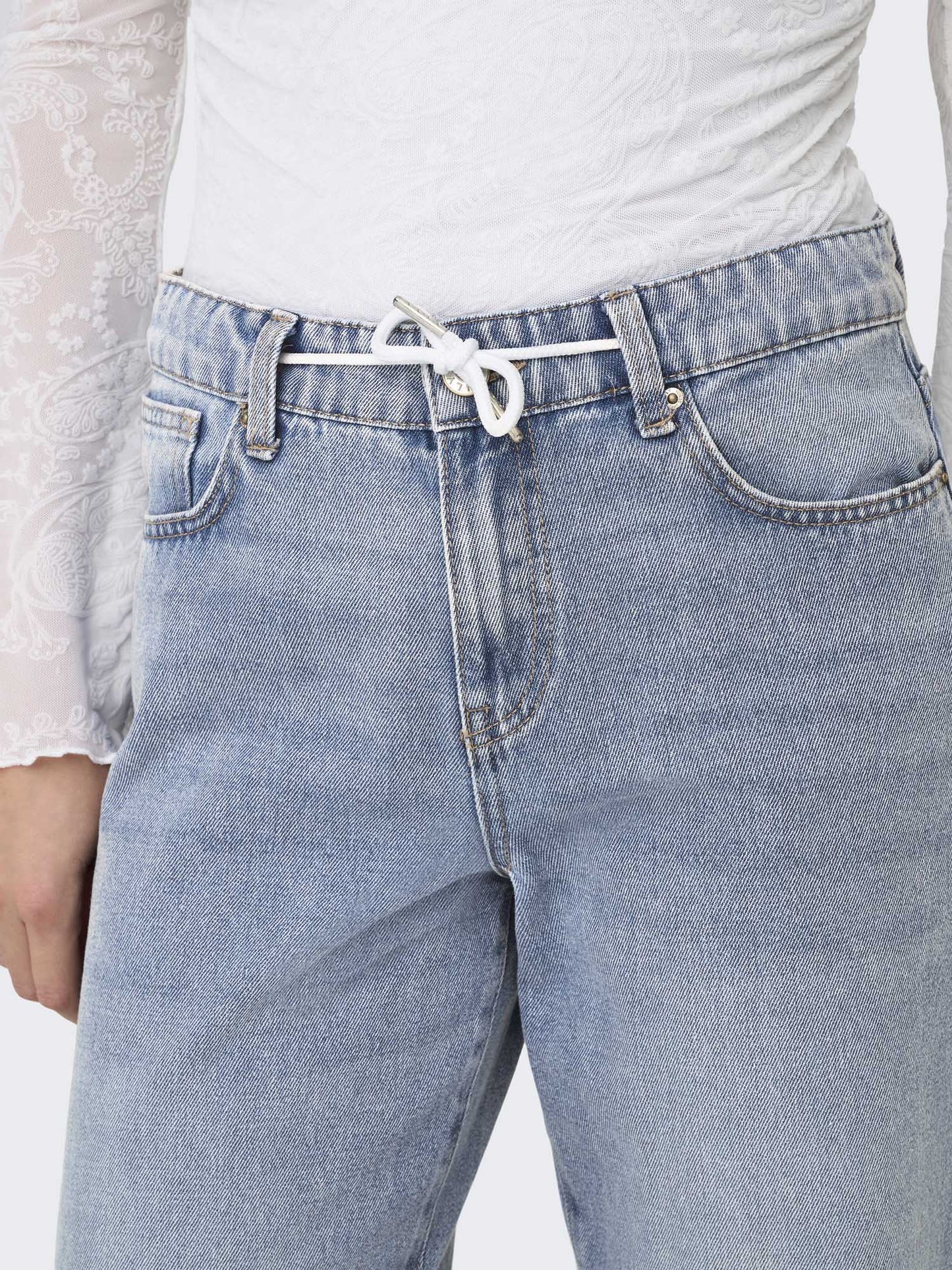 Jeans Only Bliss wide leg a vita media da donna in denim chiaro