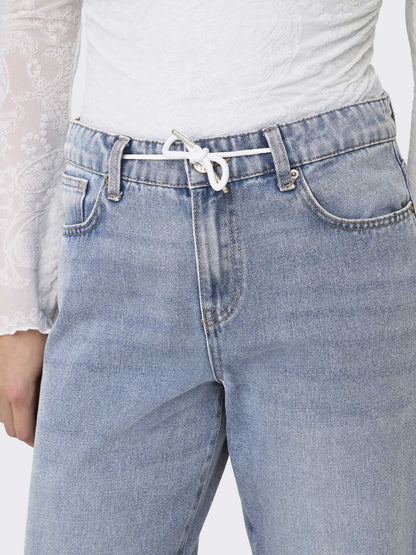 Jeans Only Bliss wide leg a vita media da donna in denim chiaro