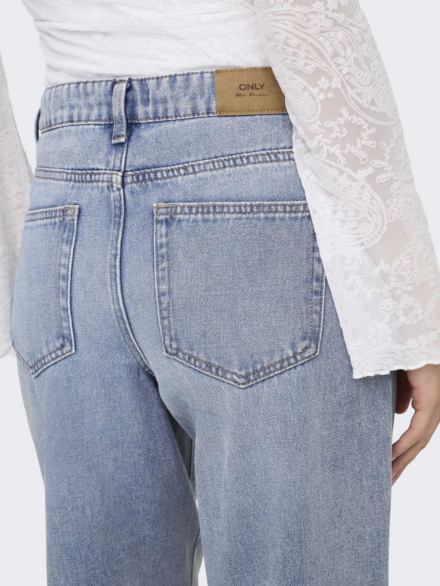 Jeans Only Bliss wide leg a vita media da donna in denim chiaro
