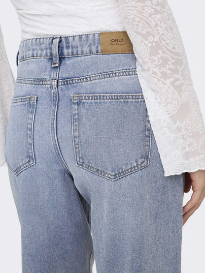 Jeans Only Bliss wide leg a vita media da donna in denim chiaro
