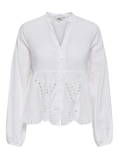 Only Dewina, camicia bianca da donna per primavera-estate