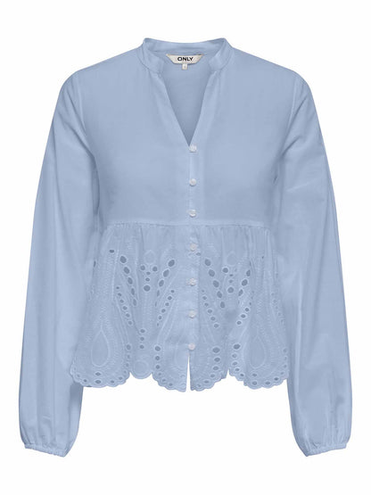 Only Dewina, camicia donna azzurra fresca e versatile