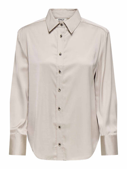 Camicia da donna Only in cotone beige peyot, versatile e moderna