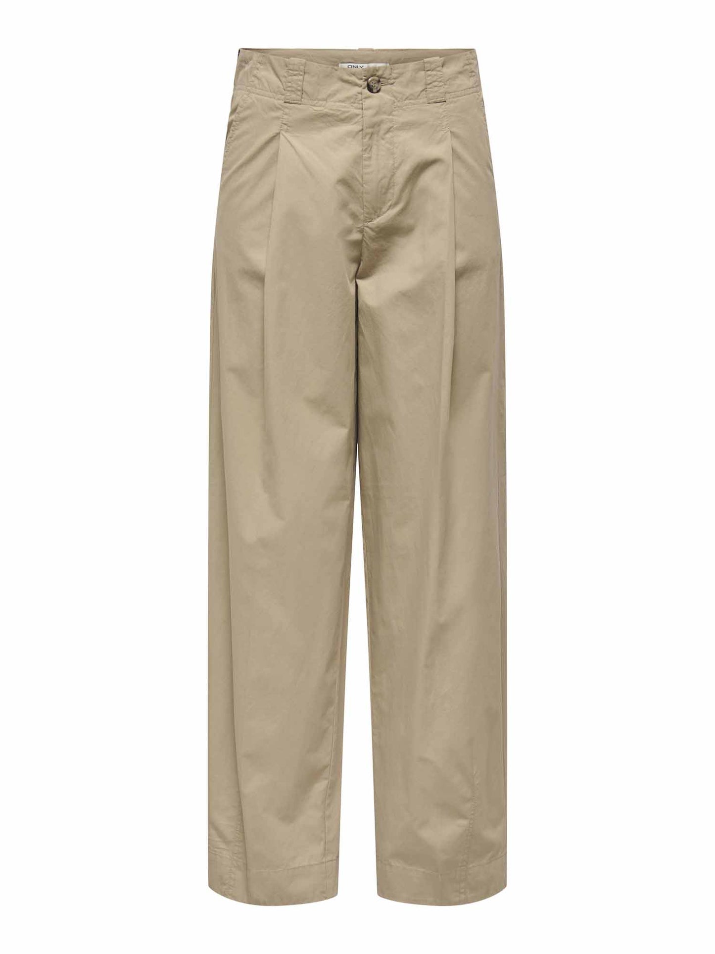 Pantaloni twill beige da donna in cotone versatile e resistente