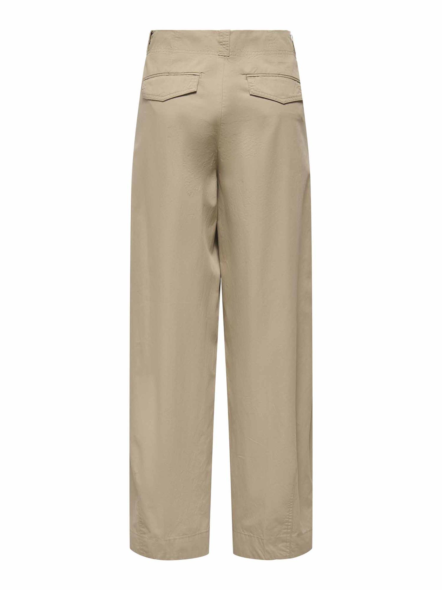 Pantaloni twill beige da donna in cotone versatile e resistente