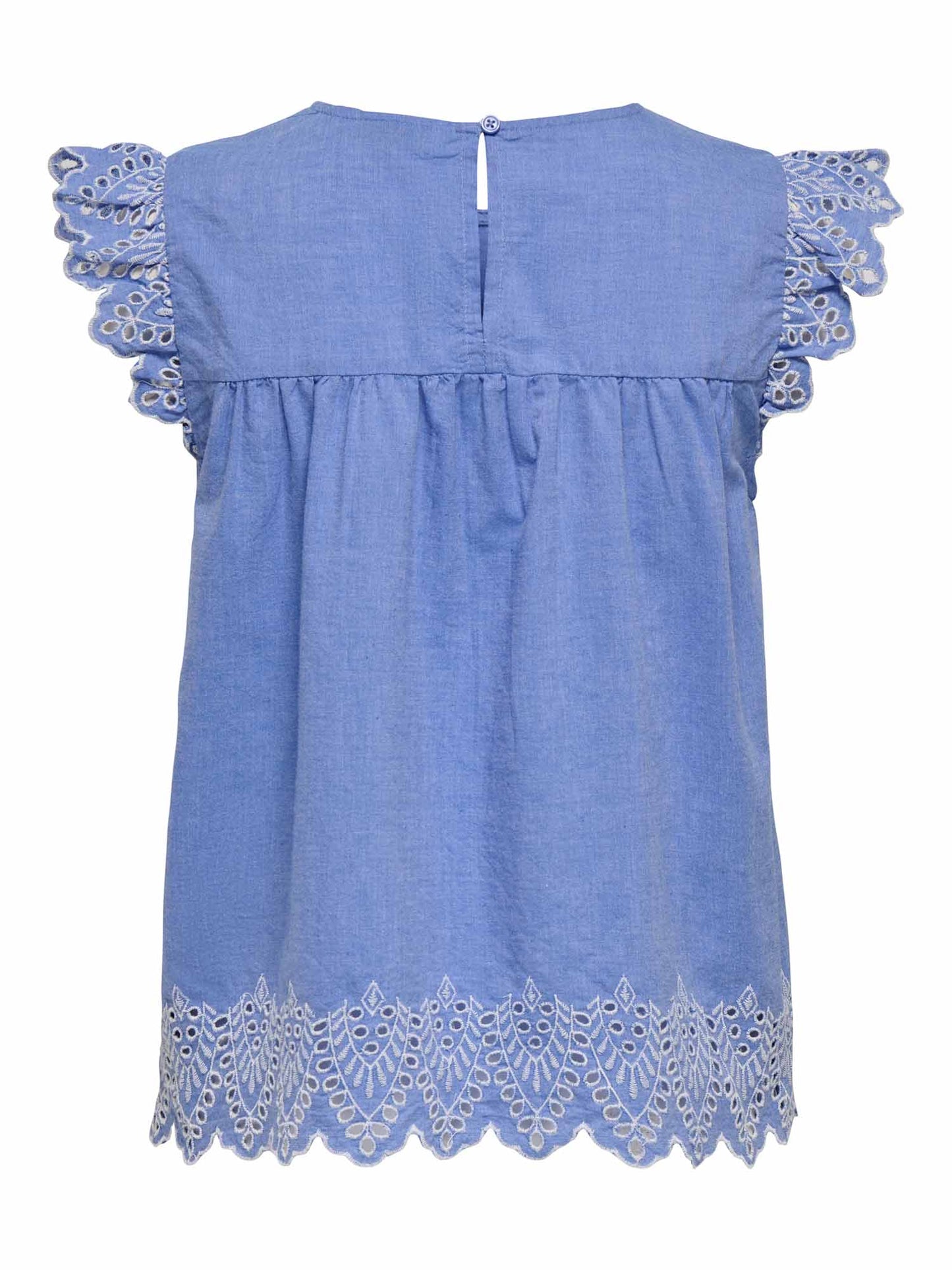 Top Only Tulum azzurro da donna con dettagli ricamati