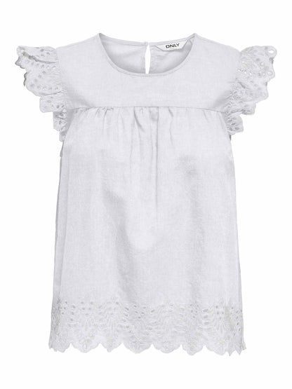 Blusa Only Tulum bianca da donna per la primavera