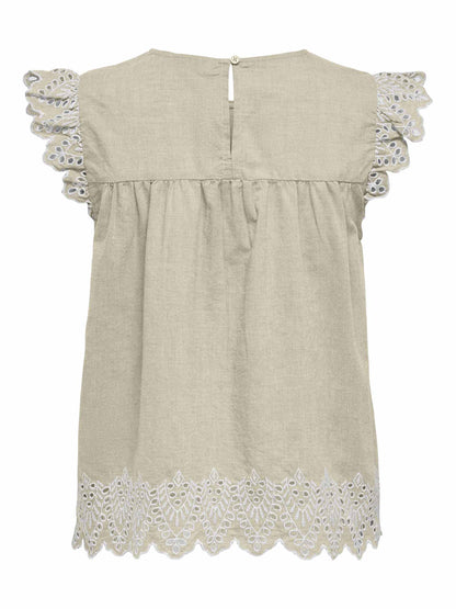 Only Tulum, blusa verde senza maniche da donna