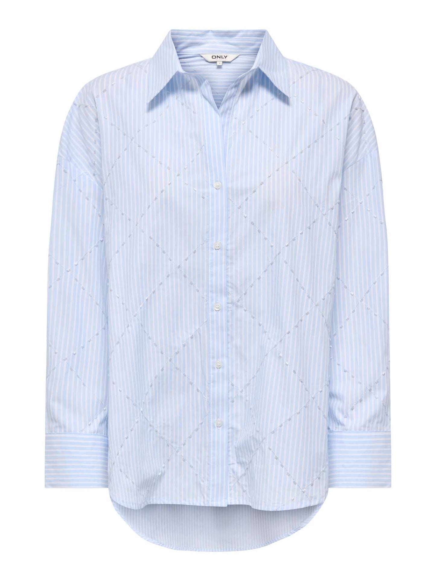 Camicia in tessuto leggero blu da donna Only, stile casual