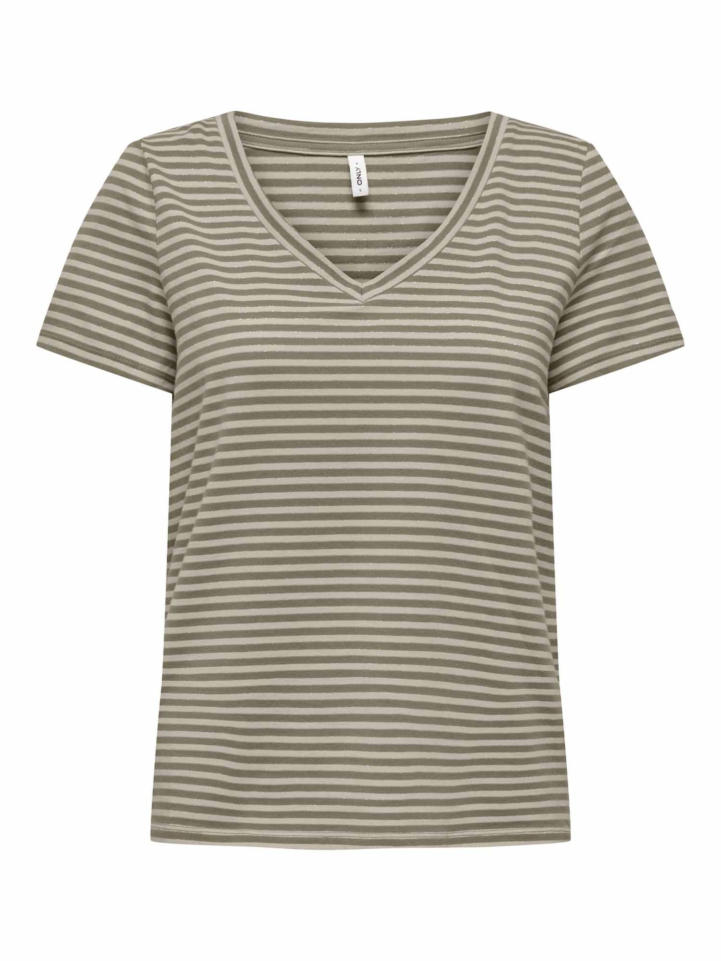 Only Venus Merma, t-shirt beige a maniche corte da donna