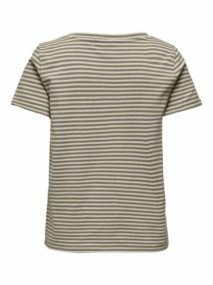 Only Venus Merma, t-shirt beige a maniche corte da donna