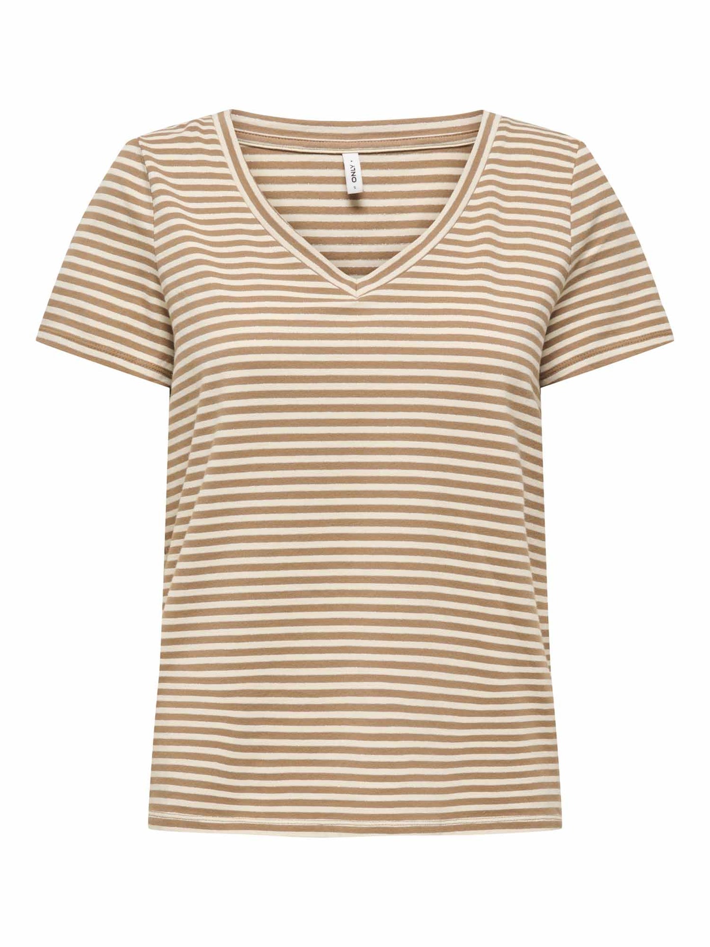 Only Venus, t-shirt a maniche corte marrone da donna casual