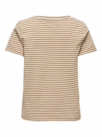 Only Venus, t-shirt a maniche corte marrone da donna casual