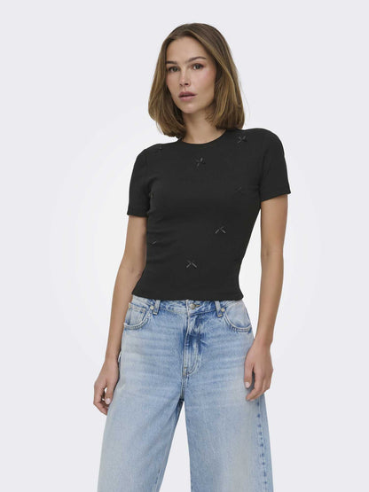 T-shirt maniche corte unisex Only nera versatile