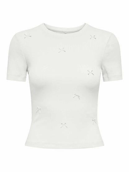 T-shirt da donna Only in delicato colore panna