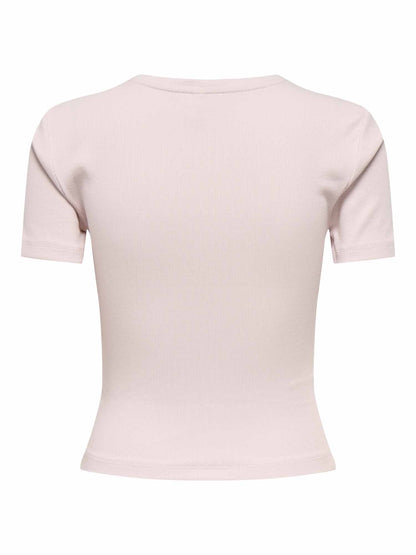 T-shirt in cotone rosa lilac da donna Only, maniche corte