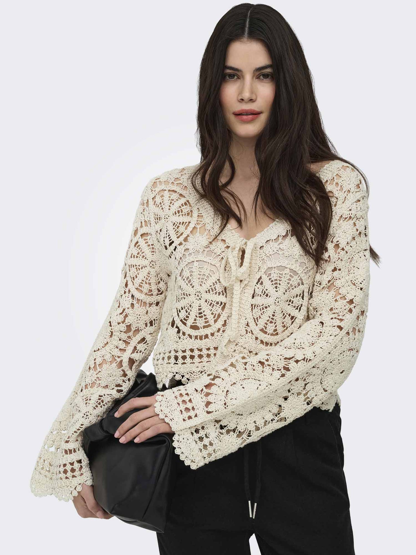 Maglia donna Only Waterly panna elegante e versatile