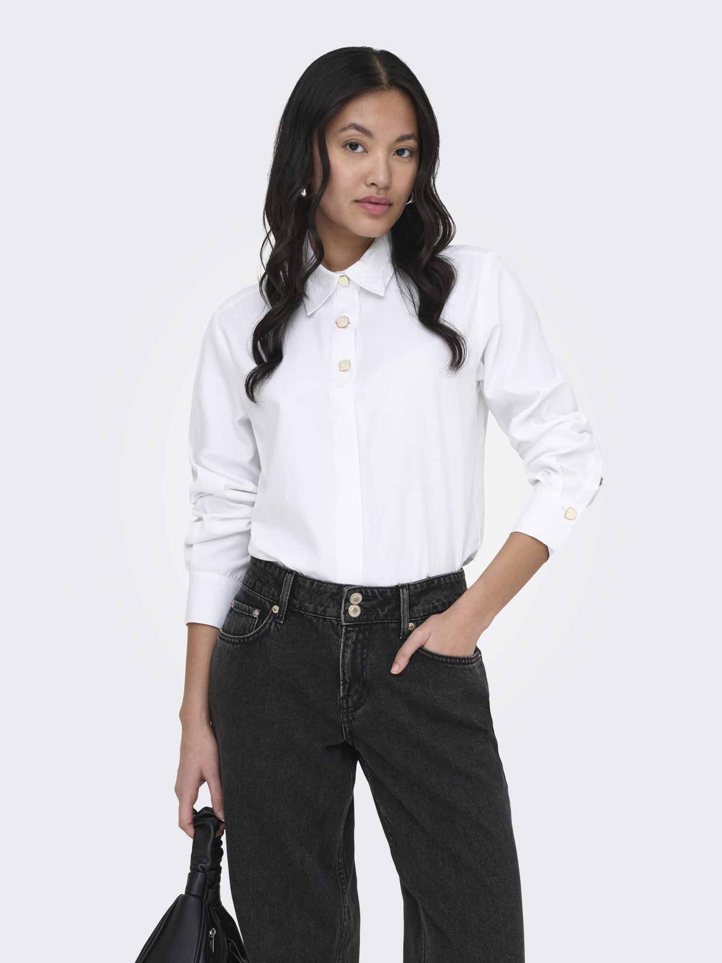 Only Onllyra, camicia casual da donna panna con vestibilità regular