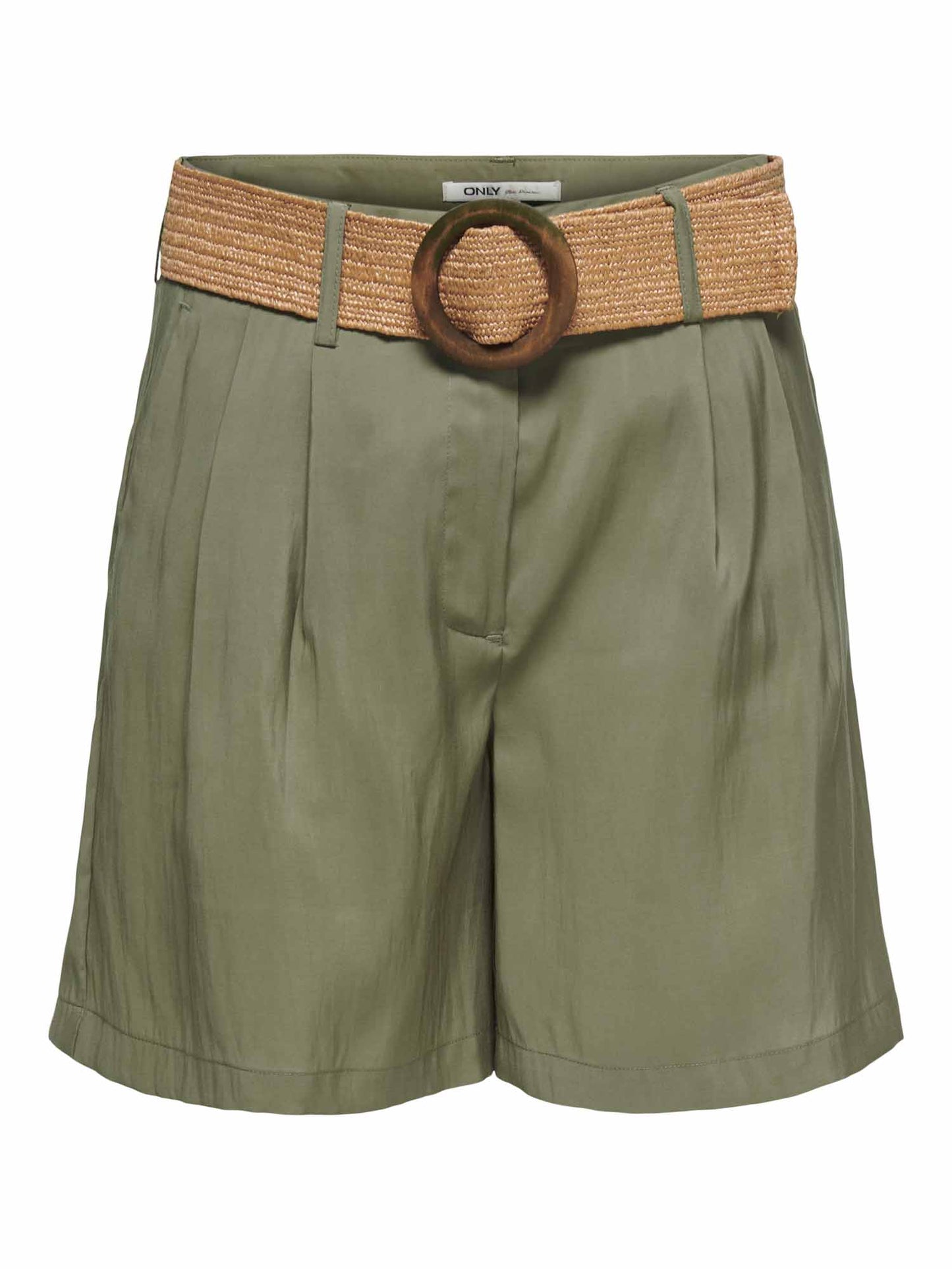 Shorts donna Only Ibiza verde con cintura