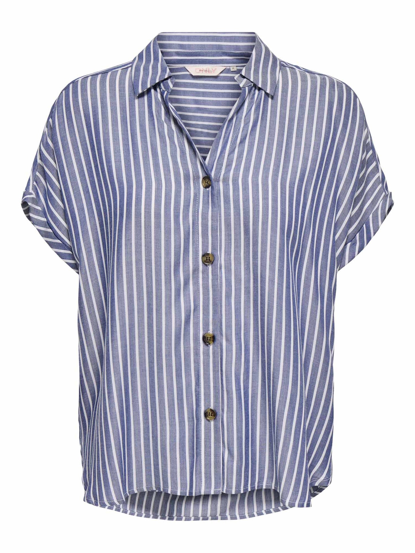 Only Gibsi, camicia donna blu a maniche corte