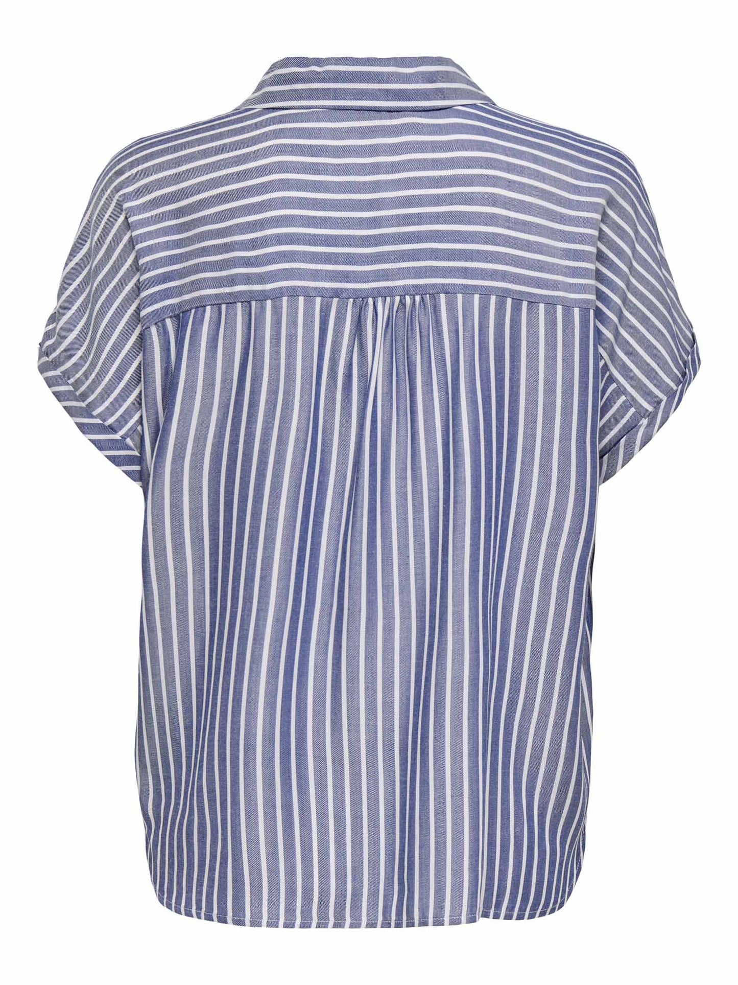 Only Gibsi, camicia donna blu a maniche corte